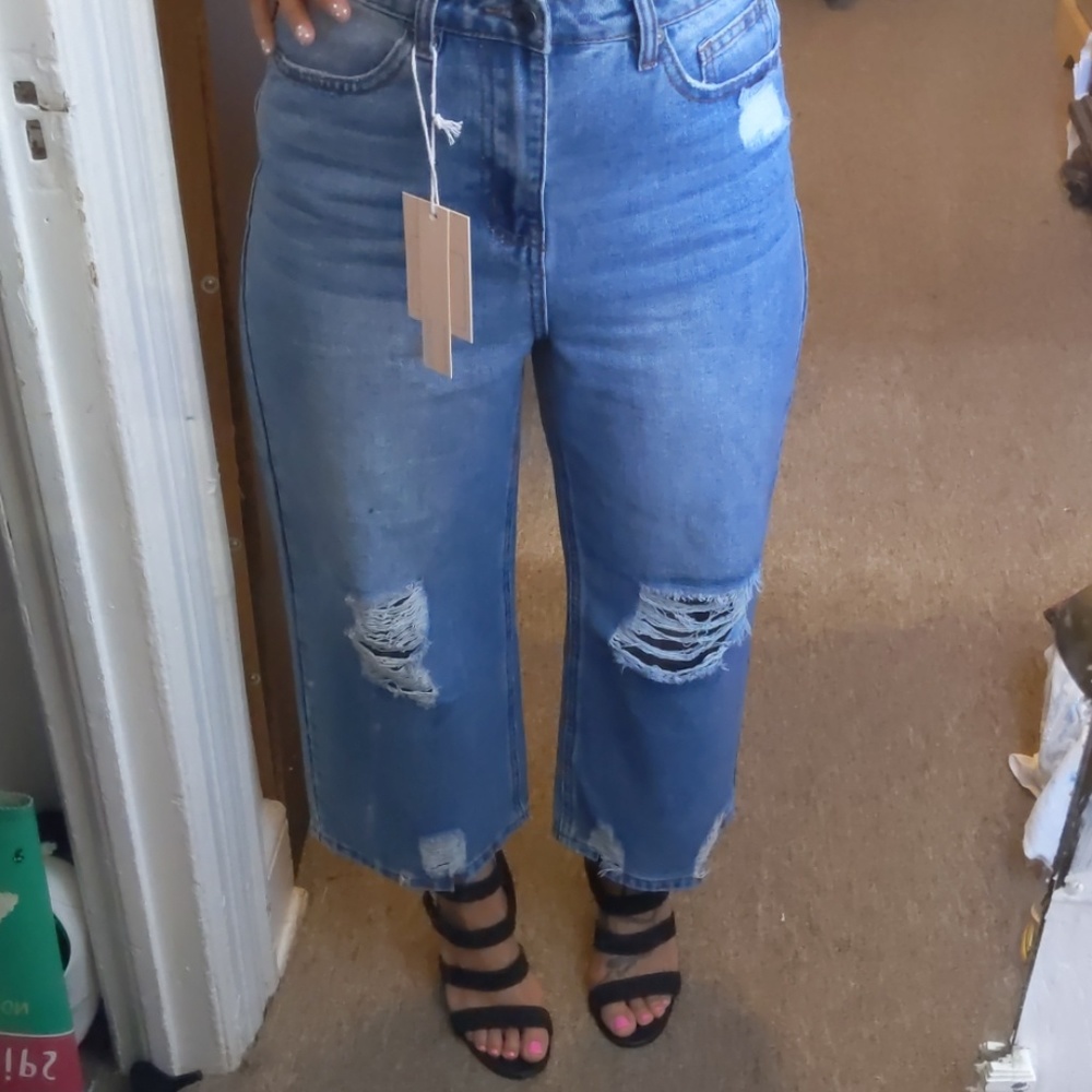 🌹Make An Offer🌹NWT Womens Wide Leg Cropped Jeans